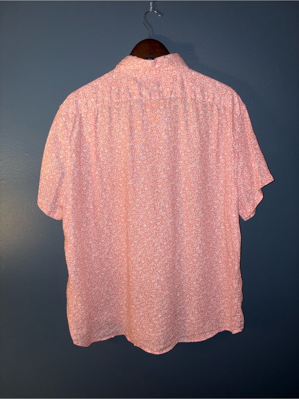 J.Crew Men's XL Coral Linen Cotton Short Sleeve Button Up Shirt - Picture 3 of 9